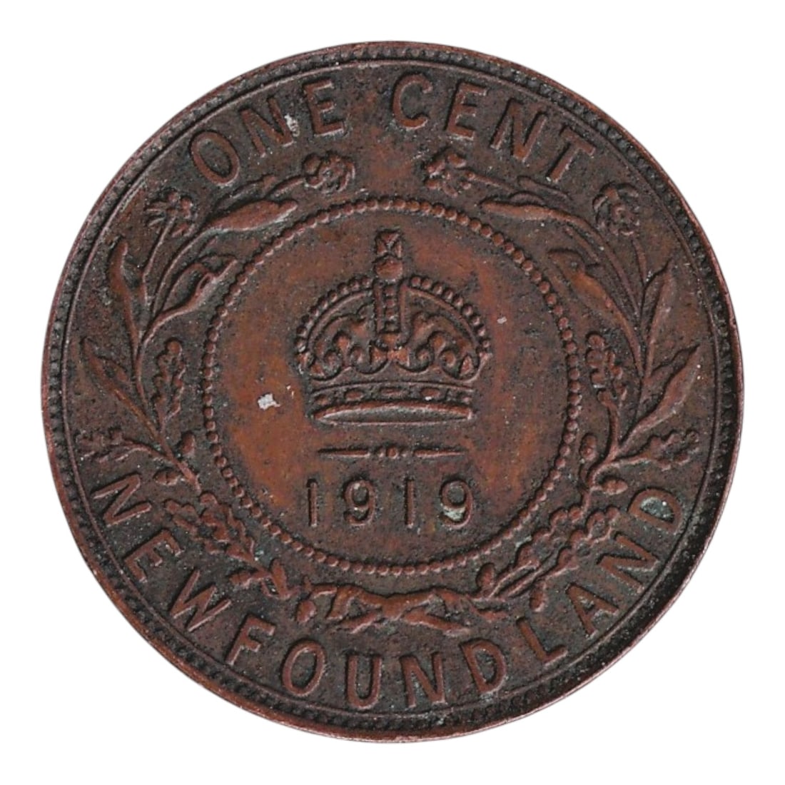 Newfoundland 1919 Bronze 1 Cent, George V, KM# 16 (1 of 2)