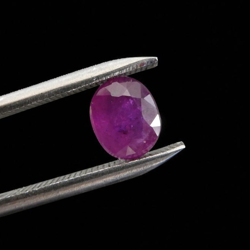 1.26 ct Natural Deep Pinkish Purple Sapphire, Oval Cut, Afghanistan Origin (1 of 14)