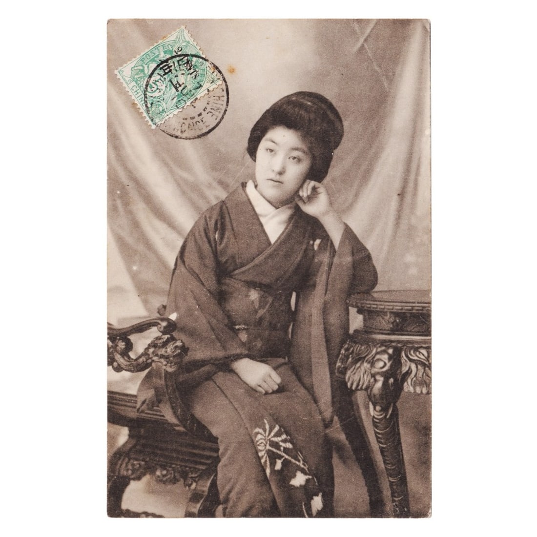 1910 French China postcard, 5c Type Blanc Ca Arsenal, Scott FR-CH 34 (1 of 2)