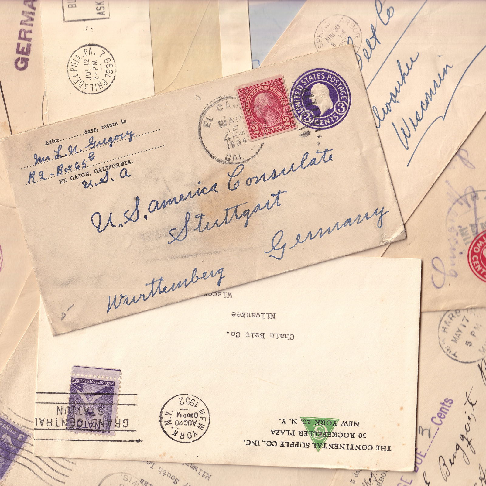 United States 1900s Postal History Group 30 Covers Wrappers Postcards (1 of 5)