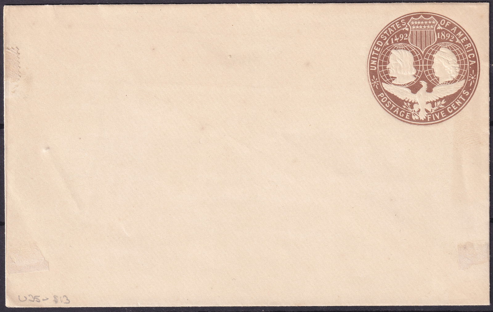 1892 United States 5c Columbus Postal Stationery Envelope Mint (1 of 2)