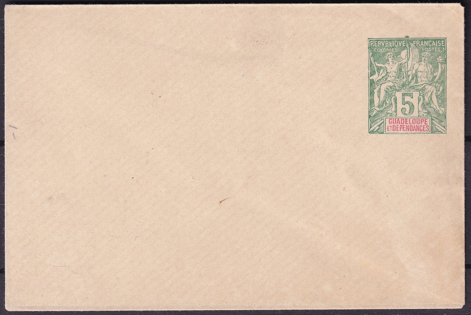 French Guadeloupe 5c Allegory Colonial Postal Envelope Mint Unused (1 of 2)