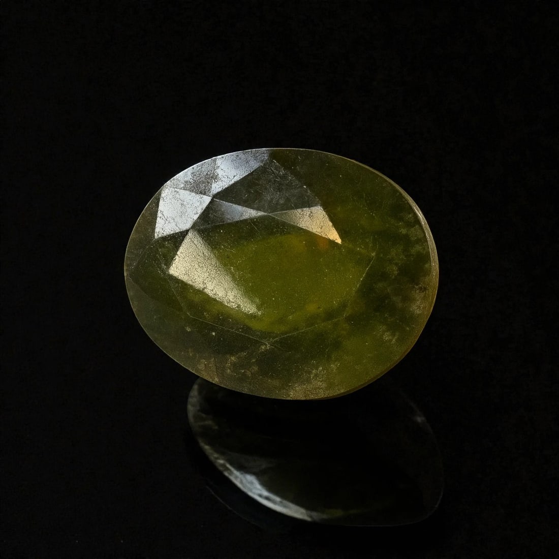 Natural green oval mix cut spinel 4.57 ct untreated crystal included - 2 Natural green oval mix cut: This natural green spinel weighing 4.570 ct is presented in an oval mix cut that highlights its characteristic crystal inclusions and the deep organic coloration associated with unheated specimens of