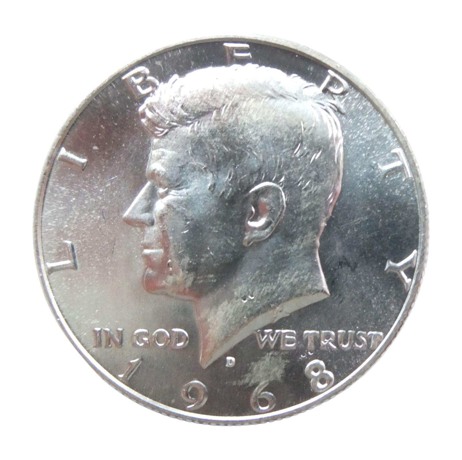 US 1968-D Kennedy Half Dollar, 40% silver, Denver PROOF (1 of 2)