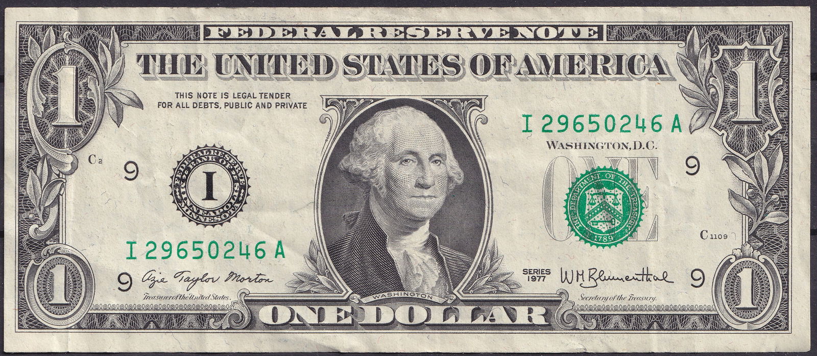 United States $1 Federal Reserve Note 1977 (1 of 2)