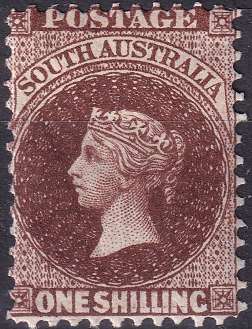 1891 South Australia Queen Victoria One Shilling SG 147: This classic one shilling issue from South Australia, released in 1891 during the reign of Queen Victoria, represents an important period in colonial postal history when engraved line printing was use