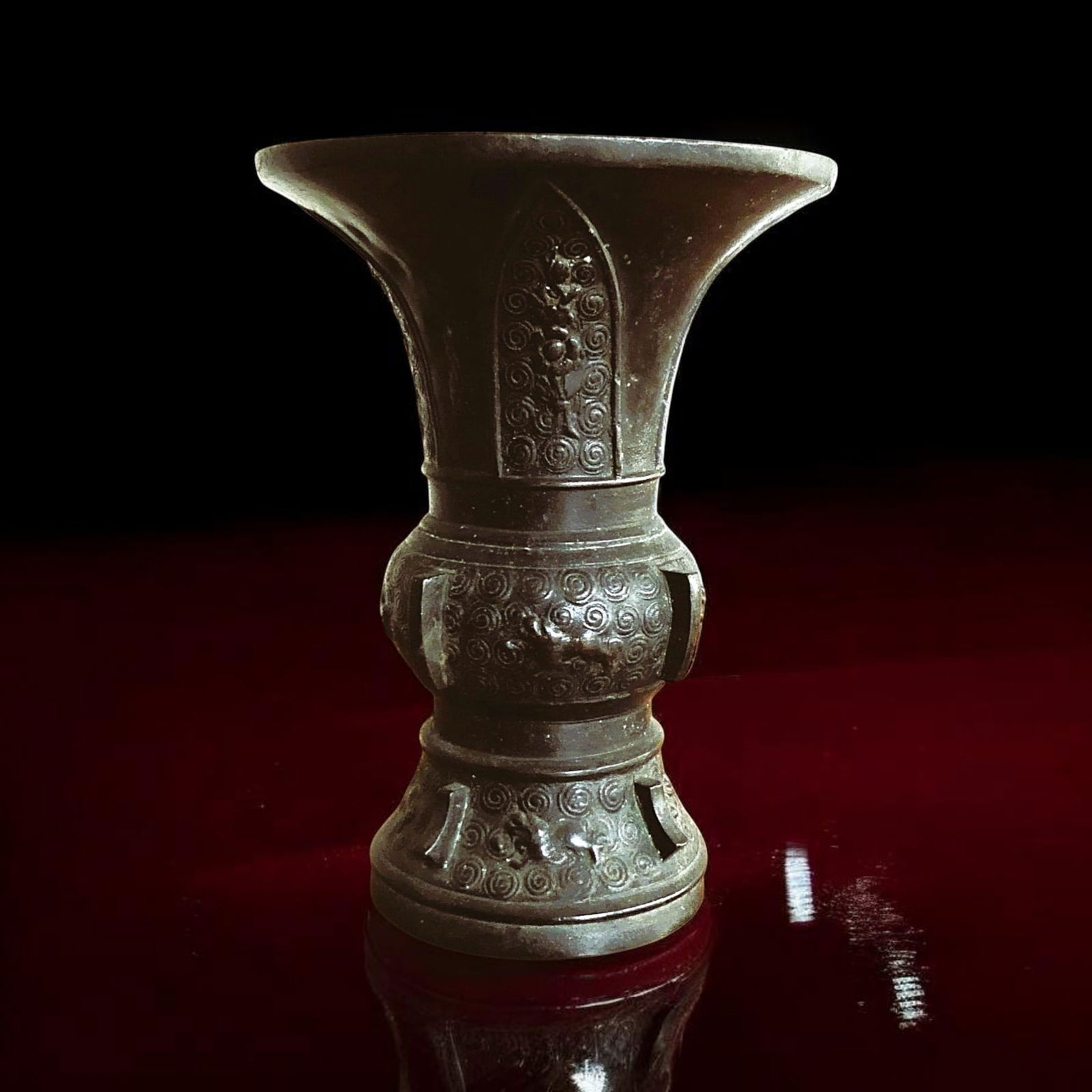 Chinese Archaistic Bronze Gu Ritual Vessel Late Qing Style (1 of 11)