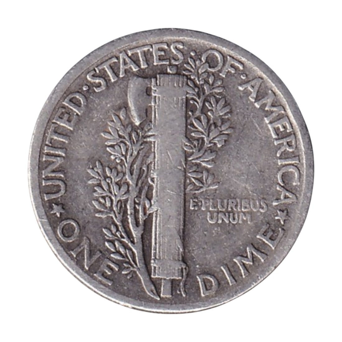 1942 United States Mercury Dime Silver Coin KM#140: A classic United States Mercury Dime struck in 1942, representing one of the most admired and enduring designs in early 20th-century American numismatics. Catalogued as KM#140, this silver ten-cent co