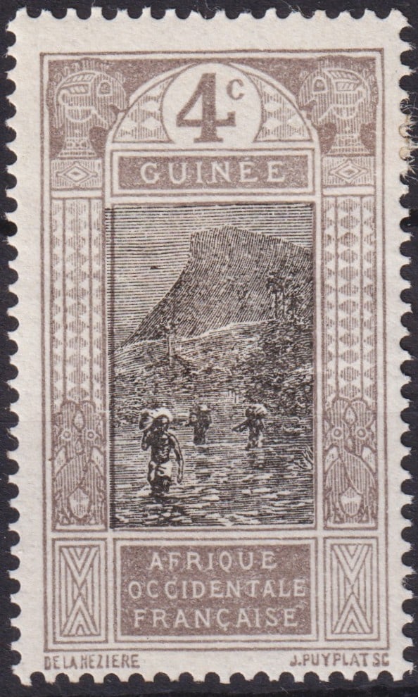 French Guinea 1913 4c River Scene Scott #65 (1 of 2)