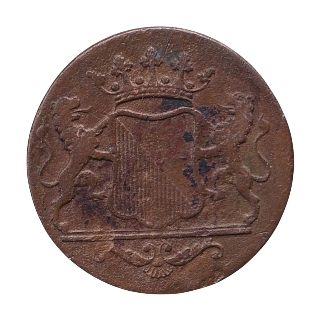 1790 Netherlands East Indies Java 1 Duit KM111.5 Utrecht: 1790 Netherlands East Indies 1 Duit copper coin KM111.5 issued for circulation on the island of Java under Dutch colonial administration. Struck in copper with a diameter of approximately 20 mm, this 