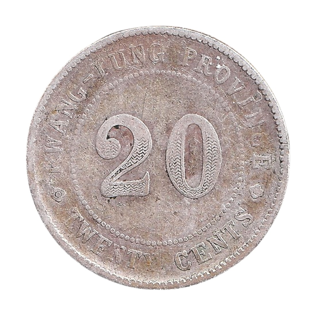 1913 China Kwang-Tung 20 Cents Silver Coin Y#423: This is an original 20 Cents silver coin issued by the Kwang-Tung Province of the Republic of China in Year 9 (1920), belonging to the early post-imperial provincial coinage struck during the turbulen