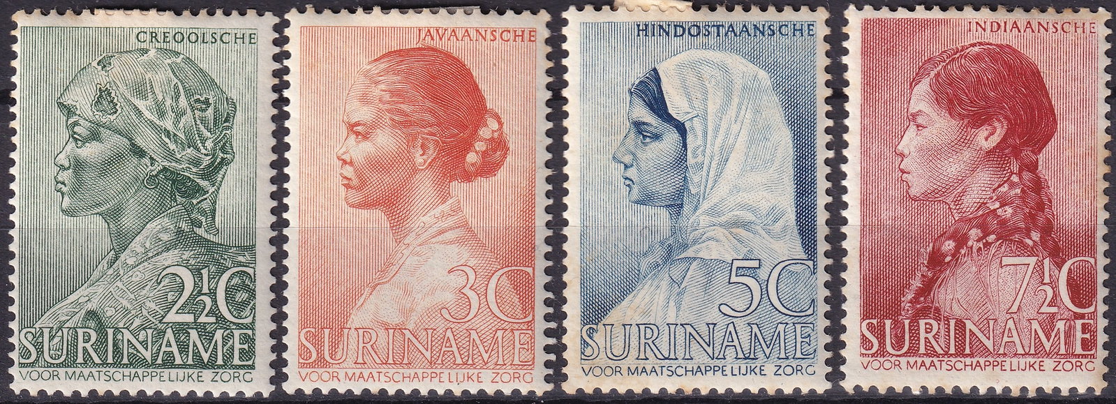 1940 Suriname Semi Postal Set Scott B30 B33 MH Complete Low Mintage (1 of 2)