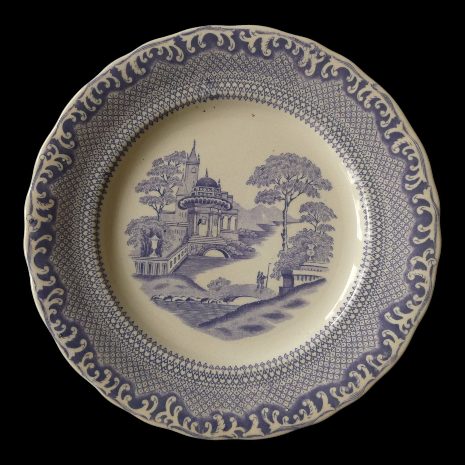 Rörstrand Tokio Blue Transferware Plate, 19th Century, 24.5 cm: A fine Swedish porcelain plate by Rörstrand, decorated in the celebrated “Tokio” pattern in underglaze cobalt blue. Measuring 24.5 cm in diameter and weighing 497 g, the plate is transfer-pri