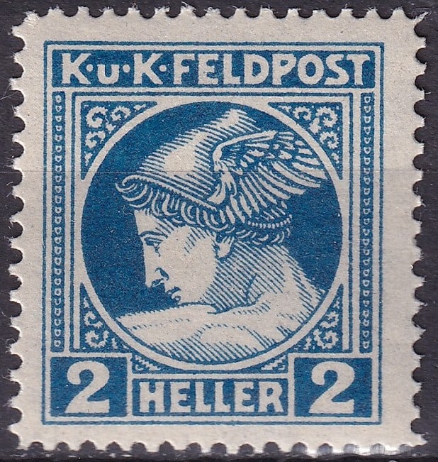 1916 Austria Hungary Military Feldpost Scott MP1a Michel AT AH F49B: This lot comprises a genuine military field post stamp issued by Austria-Hungary during the First World War in 1916, produced specifically for use within the imperial Feldpost system. The stamp repres