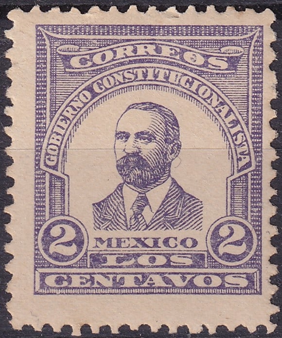 1915 Mexico Francisco I Madero 2c Scott 429: This lot presents a 2 centavos definitive stamp of Mexico issued in 1915 portraying Francisco I Madero, a central figure of the Mexican Revolution and a key symbol of constitutional reform and democra