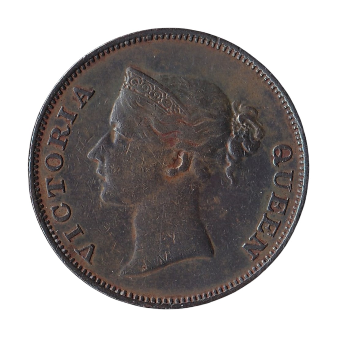 1845 Straits Settlements KM3 East India Company 1 Cent VF (1 of 2)