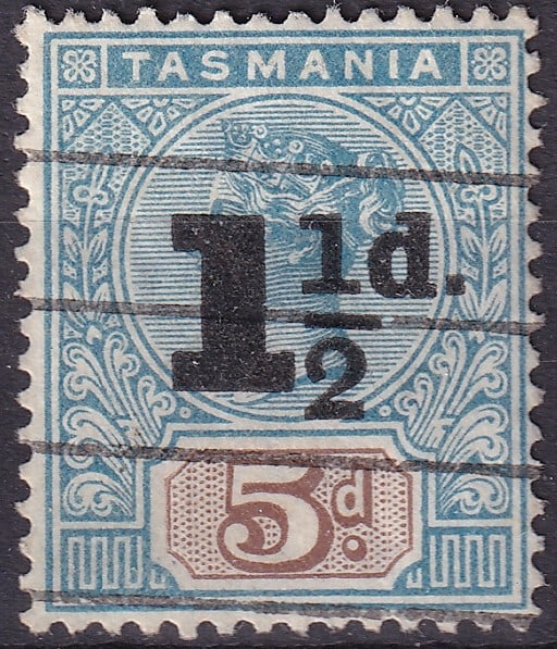 1904 Tasmania SG 244 1½d on 5d Pictorial Overprint Used (1 of 2)