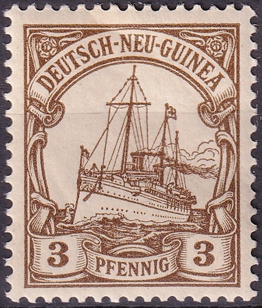 1900 German New Guinea Yacht 3pf No WM Scott DR-NG 7 MNH (1 of 2)