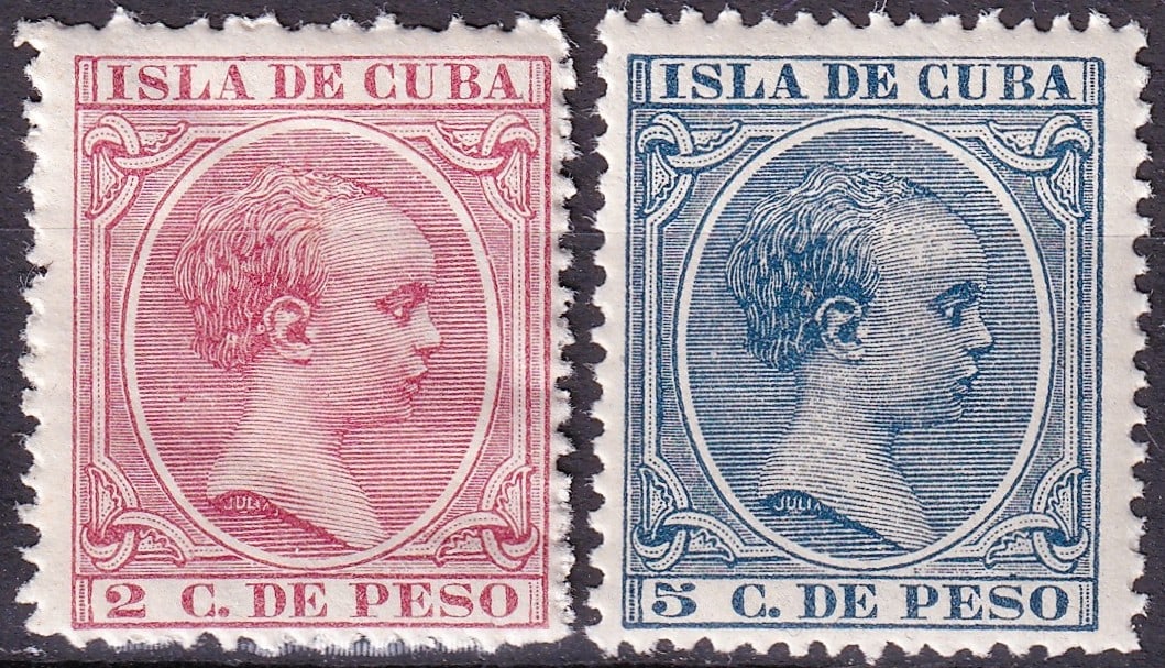 1894 Cuba Scott 138 146 King Alfonso XIII Mint Pair (1 of 2)