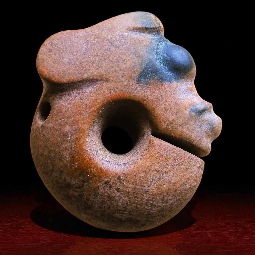 Jade Carving in Hongshan Style, Pig Dragon Motif, Qing Dynasty or Earlier: This finely crafted jade carving represents a classic "pig dragon" (zhulong) form associated with the Hongshan culture, though stylistically this example likely dates from the Qing dynasty or earlier.