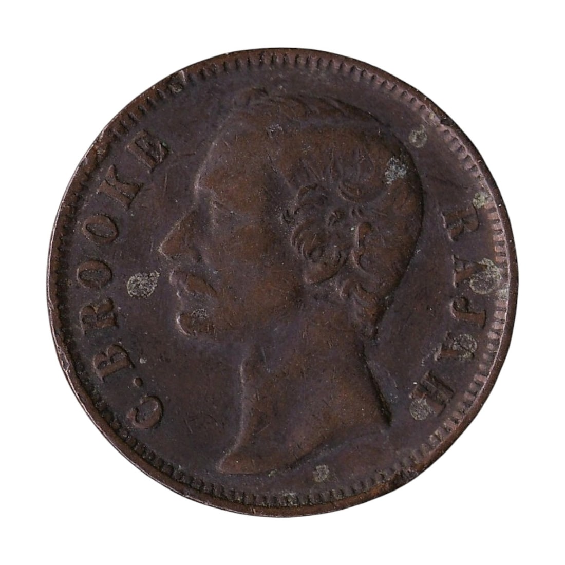 1890 Sarawak 1 Cent KM6 Charles Brooke British Protectorate: Issued under the rule of Charles Brooke, the so-called “White Rajah” of Sarawak, this bronze 1 Cent coin represents a fascinating chapter of Southeast Asian colonial and quasi-independent gove