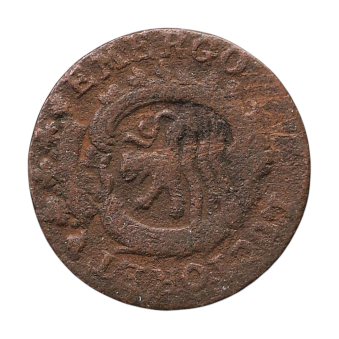 1760 Zeeland Dutch Republic Duit Colonial Trade Coin KM 101: This historic copper Duit from the Dutch province of Zeeland represents one of the most recognizable small denomination trade coins of the Dutch Republic and the wider Dutch colonial world during the 