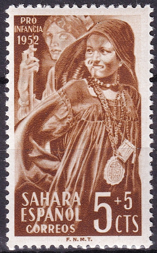 1952 Spanish Sahara Scott B19 Pro Children 5+5c MNH Colonial (1 of 2)