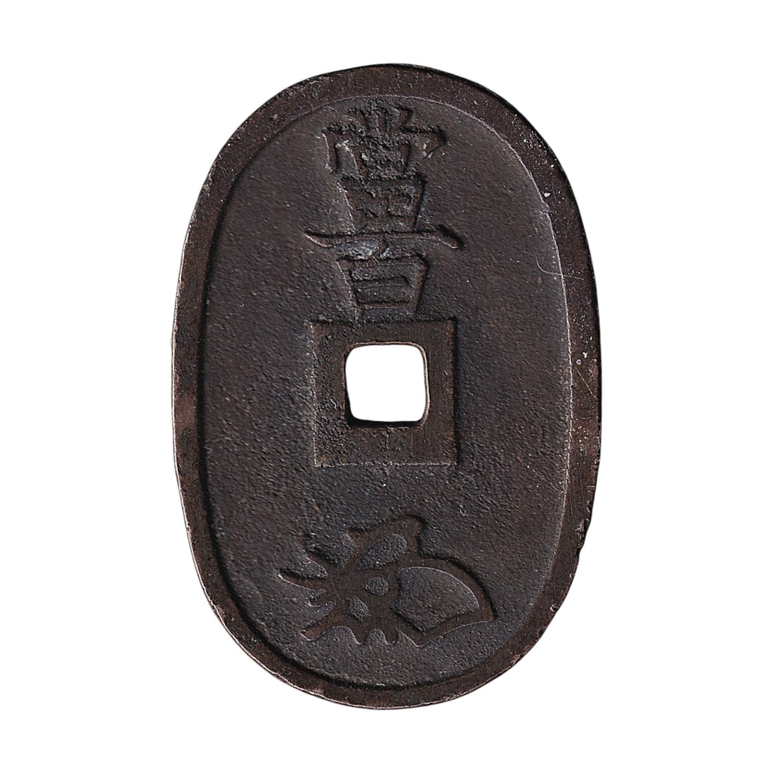 1835 Japan 100 Mon Tempo Tsuho KM C7 Tokugawa Bronze Coin: Issued during the Tokugawa Shogunate, this impressive 100 Mon (Tempo Tsuho) bronze coin is catalogued as KM C7 and was produced from 1835 to 1870. Measuring an impressive 49 mm in diameter and weighin
