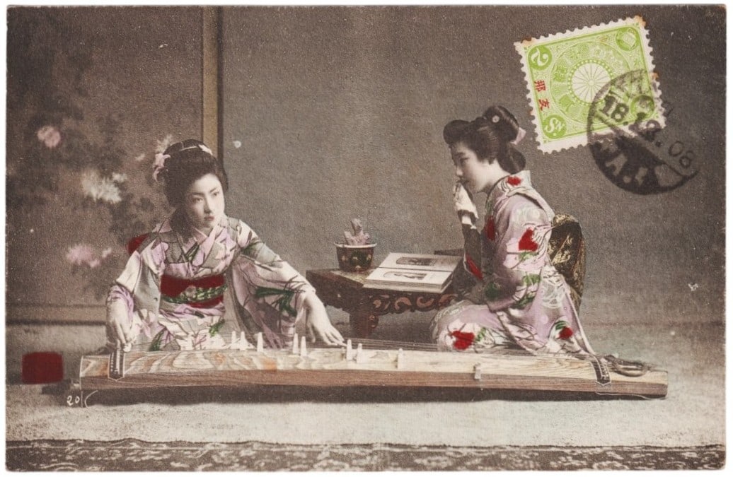 1908 Japan Post Offices China Tangku 2 Sen Chrysanthemum Postcard Used (1 of 2)