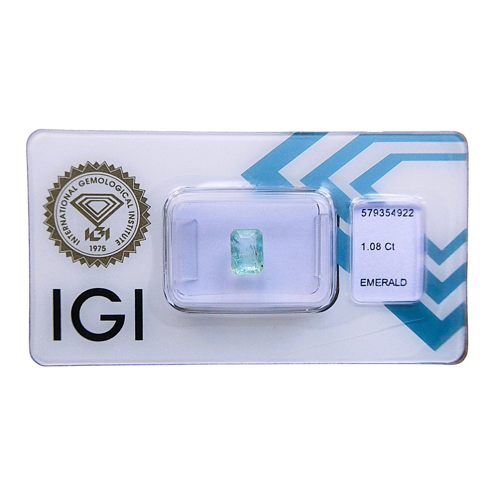 Certified 1.08 Carat Natural Emerald, Swat Mine Pakistan, IGI Antwerp: This natural emerald of 1.08 carats originates from the celebrated Swat Valley mines in Pakistan, a region renowned for producing some of the world’s most desirable emeralds with vivid bluish-green 