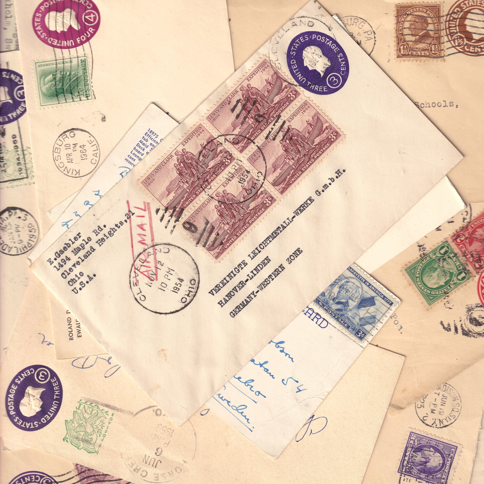 United States 1900s Postal History Group 30 Covers Wrappers Postcards: This lot consists of thirty original United States postal history items dating from the early to mid twentieth century and represents a well balanced accumulation of mailed covers postal wrappers and 