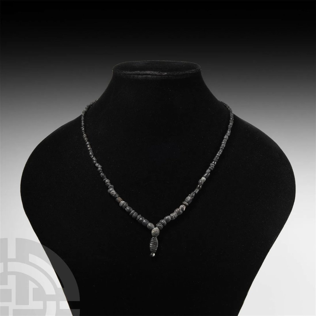 1st-#rd Century BLACK GLASS BEAD NECKLACE STRING (1 of 1)