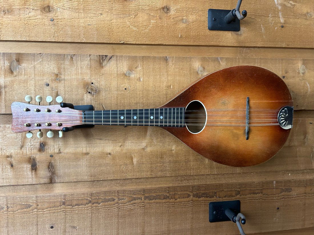 Unknown Mandolin: This would be a great starter instrument for anyone looking to get into the mandolin. It has a beautiful bright look to go with its tone.