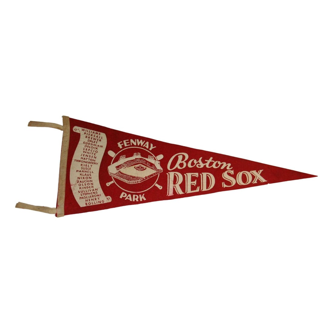 Rare Vtg 1955 Boston Red Sox Fenway Park Pennant 29x12" (ted Williams