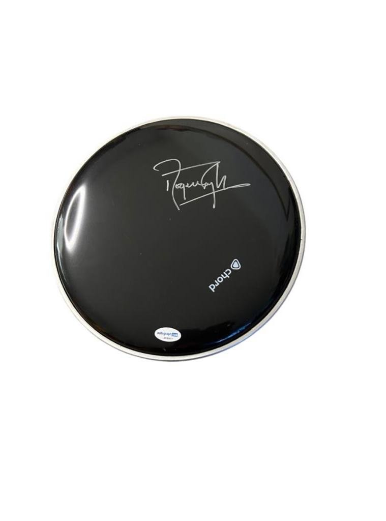 Roger Taylor Queen Signed Drumskin ACOA: This lot is a drumskin, autographed by Roger Taylor of Queen. Authentication from ACOA Queen are a British rock band formed in London in 1970 by Freddie Mercury (lead vocals, piano), Brian May (guitar