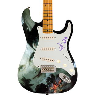 Robert Smith Signed The Cure Custom Artwork Electric Guitar #1: This lot is an electric guitar, featuring custom artwork from Disintegration by The Cure and autographed on the pickguard by Robert Smith. Item is guaranteed to pass any third party authentication. It