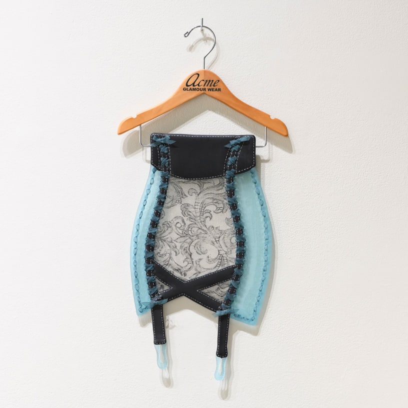 Susan Taylor Glasgow 'Glamour Legs Girdle': Susan Taylor Glasgow transforms one of fashion history's most restrictive undergarments into something simultaneously delicate, witty, beautiful, and impossible to wear. Glamour Legs Girdle combines t
