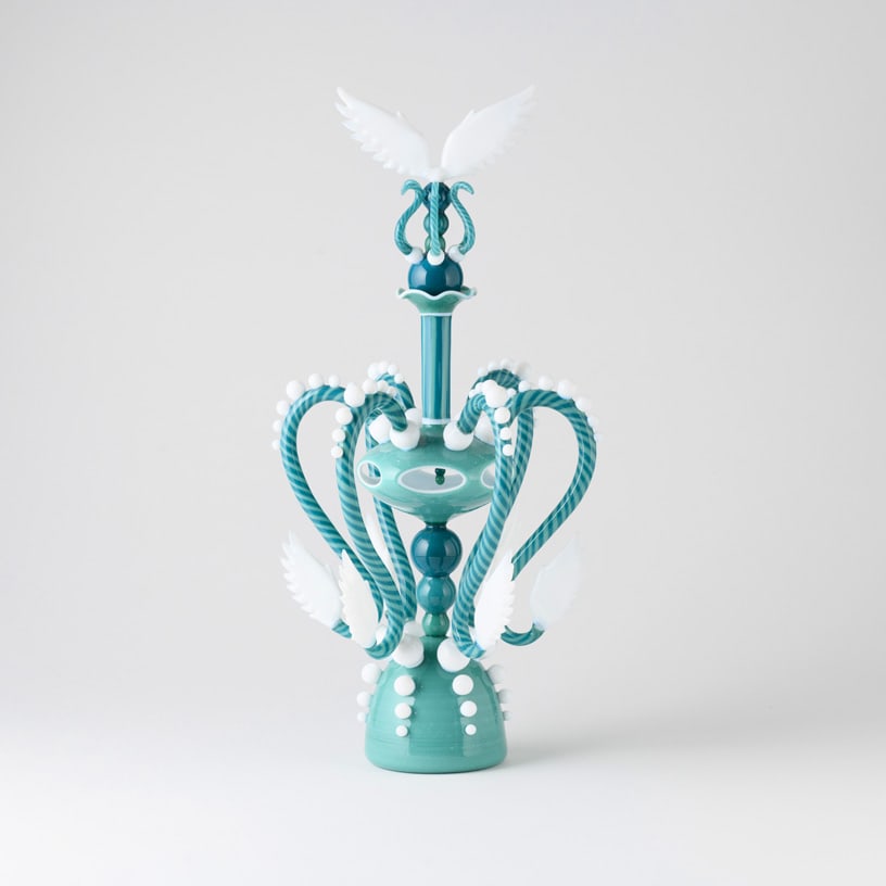 Robert Mickelsen 'El Angel': Robert Mickelsen has spent more than 50 years pushing flameworked glass into territory few artists imagined possible. El Angel shows that restless experimentation continuing into the digital age. The 