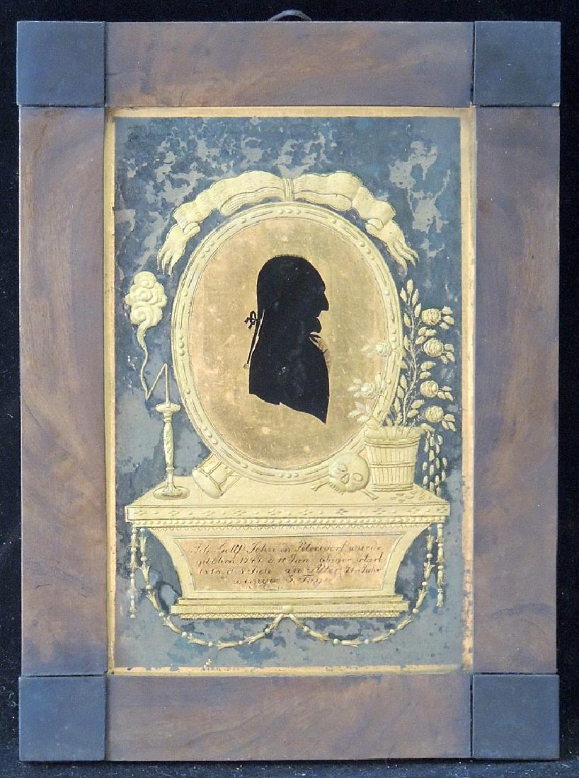 19th C. German Verre Eglomisé  Silhouette (1 of 4)