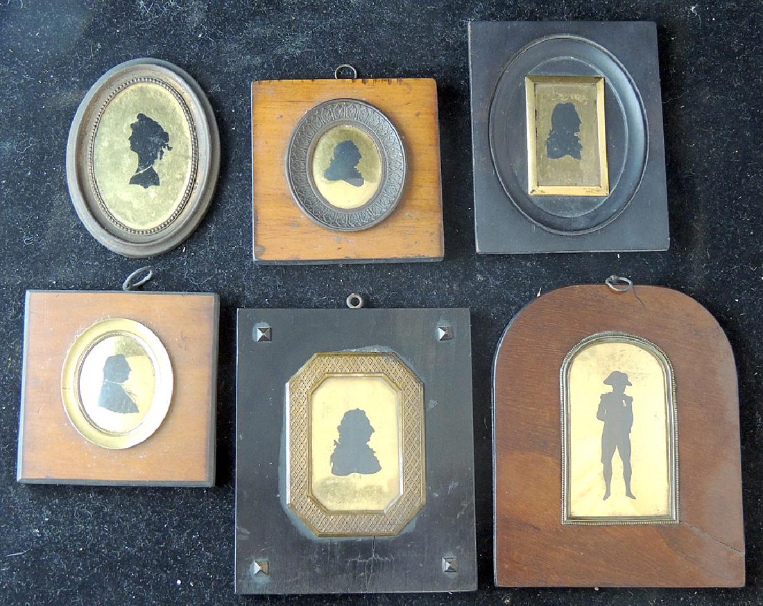 6 18th/19th Century Verre Eglomisé Silhouettes (1 of 5)
