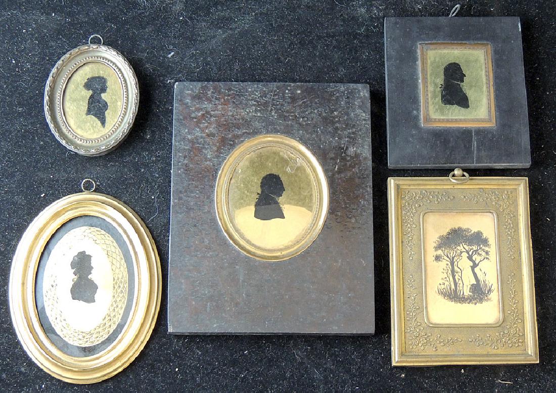 5 18th/19th Century Verre Eglomisé Silhouettes (1 of 4)