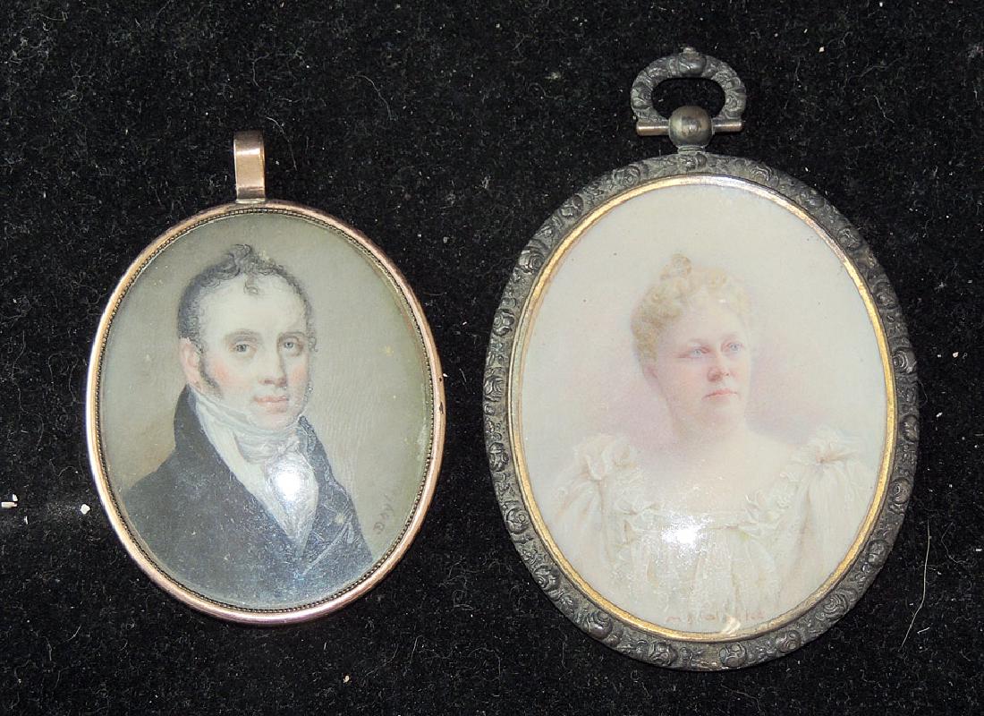 Two Miniature Watercolor Portraits (1 of 2)
