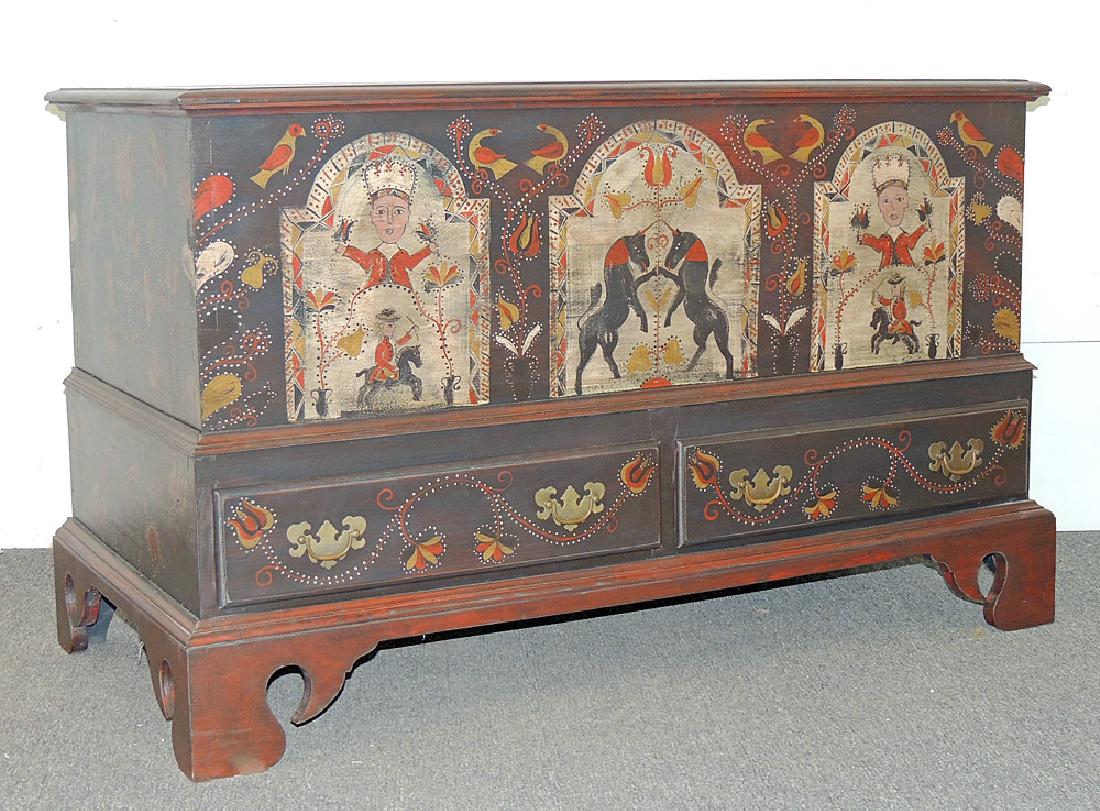 Cabinet-Made Painted Pennsylvania-style Blanket Chest (1 of 4)