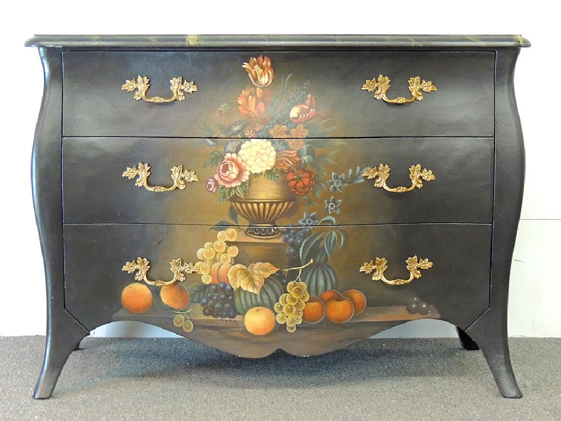 Maitland Smith Painted Bombé Chest (1 of 4)
