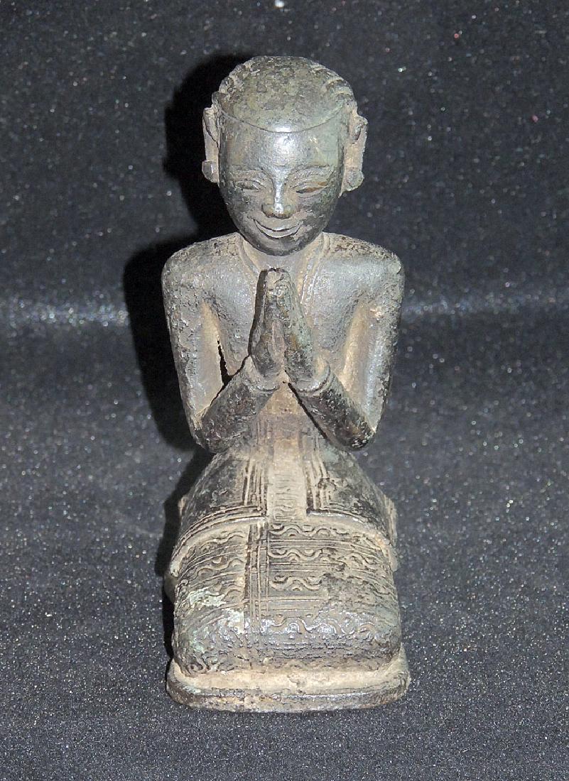Asian Bronze Statue of Woman in Prayer (1 of 4)