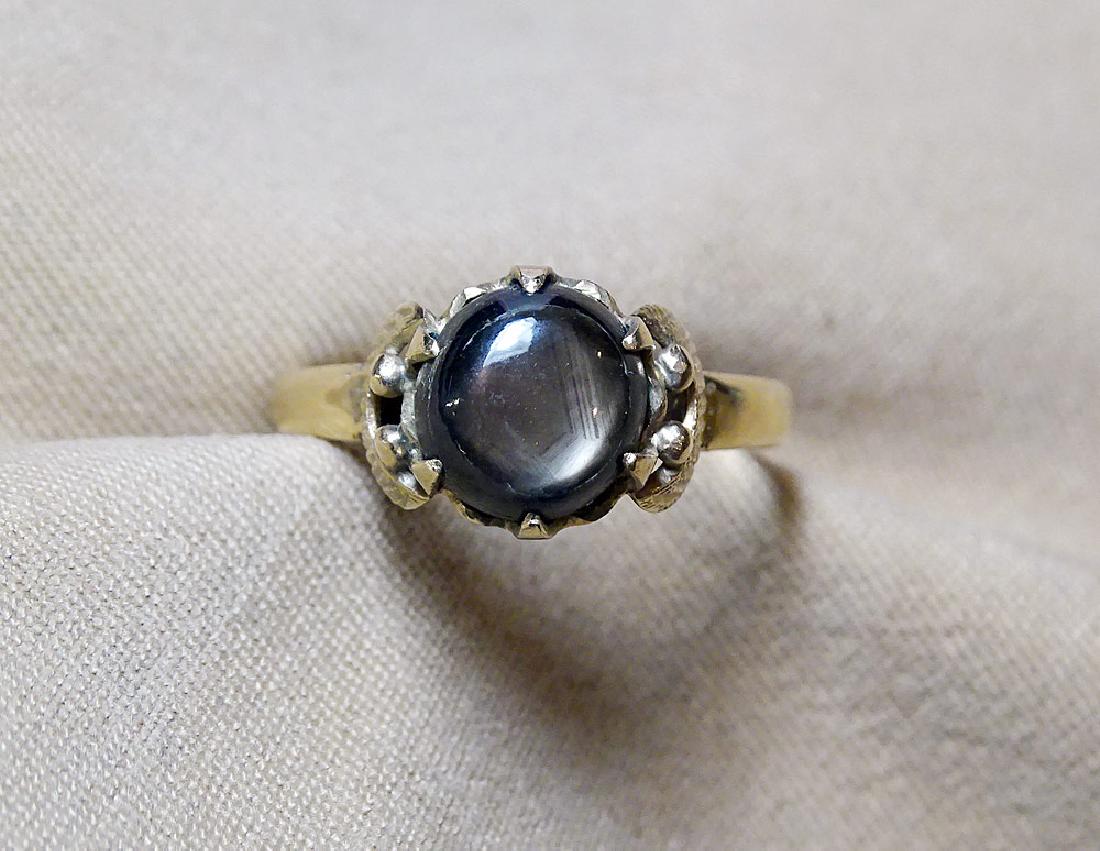 Black Star Sapphire Ring in 18K Yellow Gold (1 of 4)