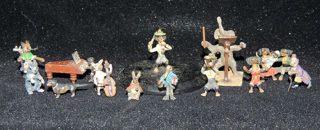 Thirteen Cold Painted Bronze Miniature Figures (1 of 3)