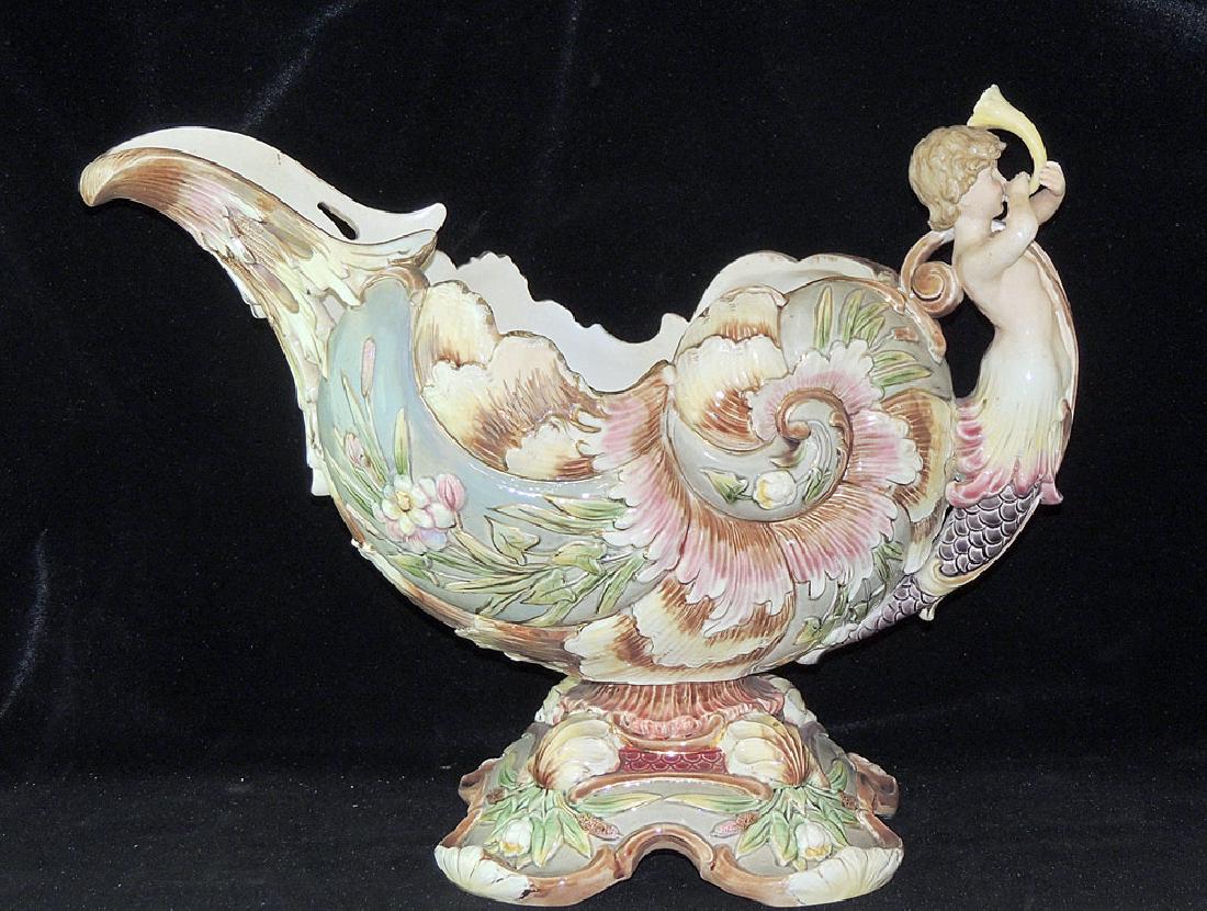 Eichwald Majolica Centerpiece Compote (1 of 4)
