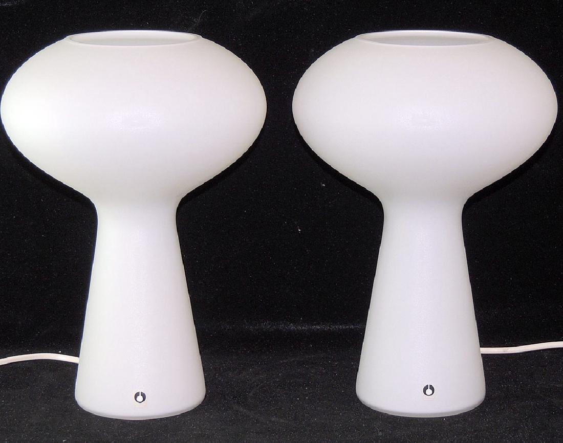 Pair of Swedish Frosted Glass Table Lamps (1 of 3)