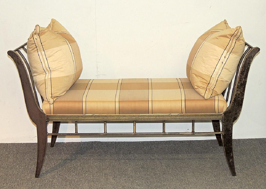 Regency-style Modern Iron Bench (1 of 3)